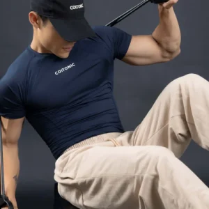 Compression Half Sleeves T-shirt-Navi